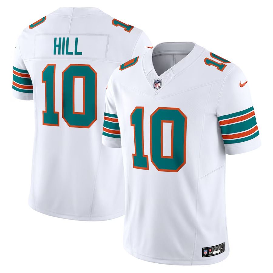 Men Miami Dolphins 10 Tyreek Hill Nike White Alternate Vapor F.U.S.E. Limited NFL Jersey